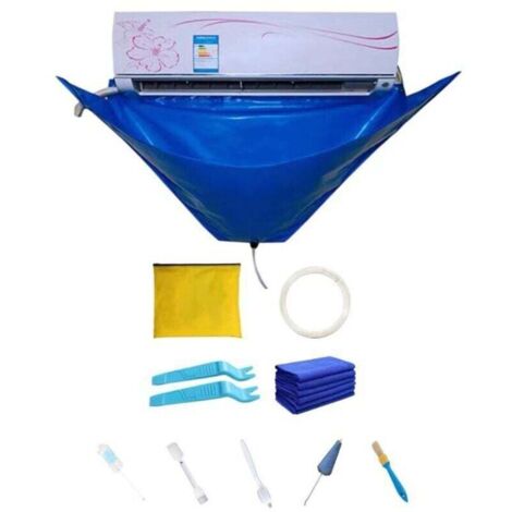 Kit di pulizia per condizionatori d'aria split, kit di pulizia per condizionatori d'aria impermeabile, kit di pulizia per condizionatori d'aria split da parete da 9 pezzi (1/4)