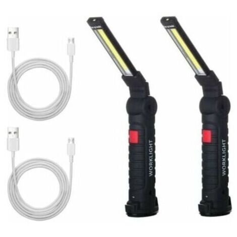 x Lampada da lavoro COB, lampada da lavoro a LED ricaricabile, lampada da officina COB, torcia elettrica, luce da lavoro a LED con base magnetica, lampada di ispezione per escursionismo e campeggio. (1/4)