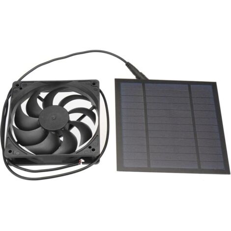 Kit ventola scambiatrice di calore con pannello solare portatile da 10 W e 12 V, ideale per pollai, serre, capannoni, case per animali, scarico dell'aria da finestra. (1/4)