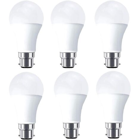 Lampadina LED B22 da 10 W (equivalente a 80 W) 1000 lm, bianco freddo 6000 K, confezione da 6 [classe energetica A+] (1/5)