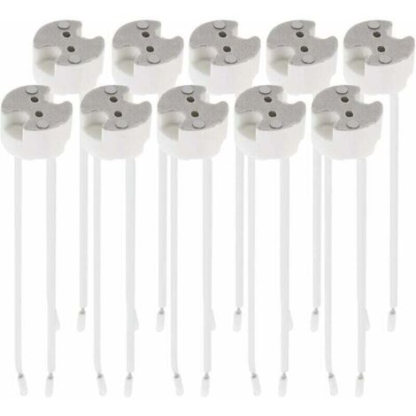 Lotto di 10 attacchi GU5.3 - Attacco GU5.3 o MR16 - Supporto con cavo 12V - Per lampadine tipo faretto alogeno LED, (1/4)
