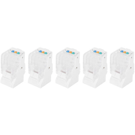 5 connettori CAT3 RJ11, connettori telefonici modulari, connettore 6P4C AWG26 Adatto per applicazioni telefoniche, fax e vocali nei sistemi di cablaggio (1/4)