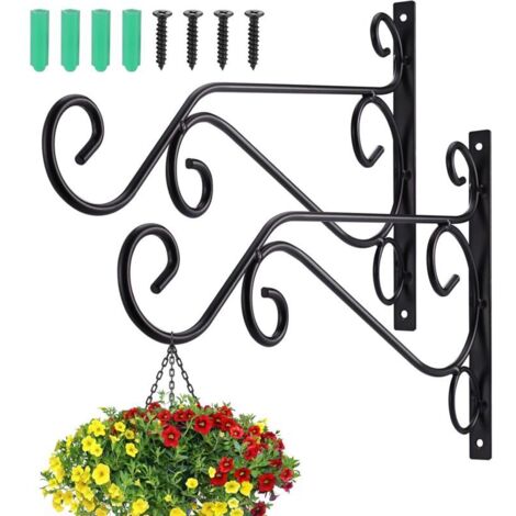 ganci in ferro battuto per piante sospese, robusti ed eleganti, per balcone, giardino, vaso di fiori, decorazione leggera (1/4)