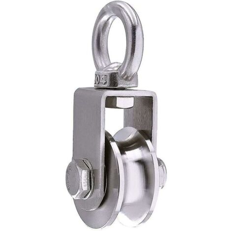 Puleggia di sollevamento da 500 kg con 2 cuscinetti, puleggia per cavo, puleggia da 48 mm, anello di sollevamento 201, ruota 48, scanalatura a U (1/4)