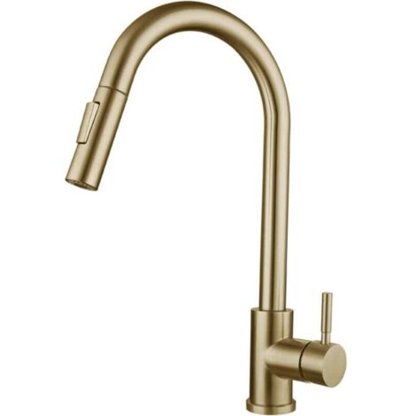 Rubinetto da cucina Touch con doccetta estraibile, rubinetto per lavello da cucina con maniglia singola per cucine rustiche moderne (1/4)