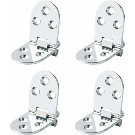 Cerniere per tavoli pieghevoli, connettori pieghevoli per mobili, in acciaio inox, pieghevoli a 180 gradi, spessore 2,5 mm, finitura cromata in acciaio inox, 4 pezzi (1/4)