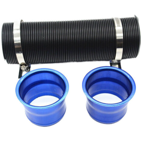 Tubo di aspirazione, condotto di aspirazione, tubo di aspirazione freddo universale in alluminio da 3 pollici/76 mm per auto - Blu (1/4)