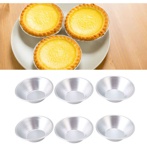 Stampi in alluminio per crostate all'uovo, piccole teglie per torte, mini teglie per cupcake, stampi per muffin e biscotti per la cottura al forno, 25 pezzi (1/4)