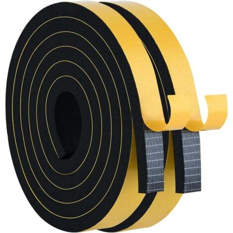 guarnizioni per finestre, 12 mm × 10 mm × 2 m, schiuma di gomma adesiva per isolamento termico, antivento, isolamento acustico (1/4)