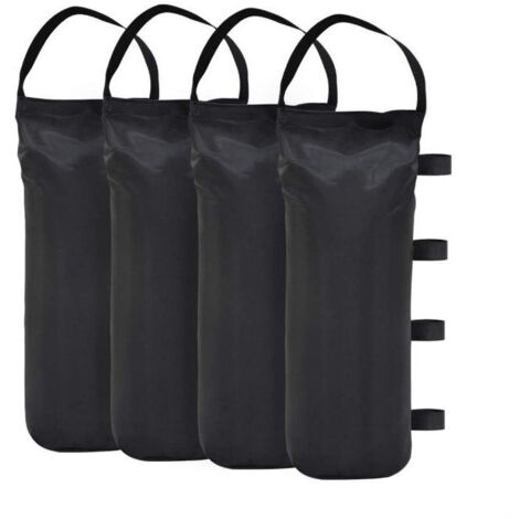 Confezione da 4 sacchi di sabbia per gazebo, pesi di qualità industriale per gazebo e tende da giardino - Nero (1/4)