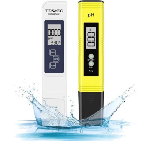 Tester digitale combinato di pH e TDS, tester di pH 0,05 pH con elevata precisione di lettura +/- 2% tester TDS, tester di qualità dell'acqua per acqua potabile/piscina/acquario/piscine (Bla (1/4)