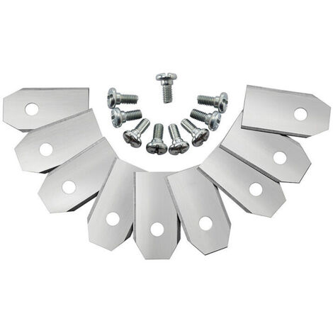 45 lame per coltelli in titanio con 45 viti, 35×18×0,75 mm, argento (1/4)