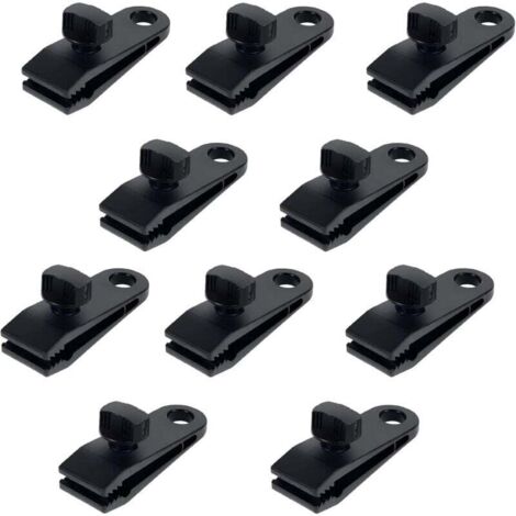 10 pezzi di clip per tenda in plastica, clip per telone di sicurezza multifunzionali, morsetti per tenda in nylon, clip per telone per campeggio, telone per roulotte, ombrellone da giardino, tela (1/4)