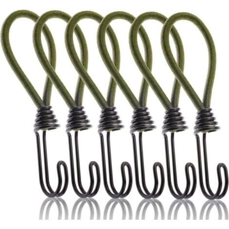 Confezione da 6 corde elastiche con ganci, corda elastica con ganci in metallo per fissare teloni da esterno, lucchetto per carico moto (1/4)