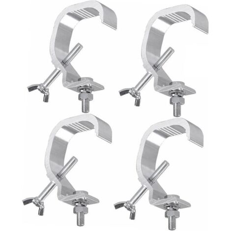 Morsetto per luci da palco - Kit di ganci per luci da palco in alluminio pressofuso antiscivolo per faretti a testa mobile, 4 pezzi (1/4)