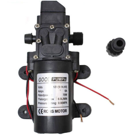 Pompa dell'acqua da 12 V, pompa dell'acqua autoadescante automatica ad alta pressione da 12 V CC per lavaggio auto, casa, pulizia, irrigazione o spruzzatura del giardino (1/4)
