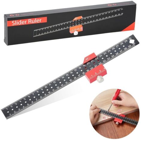 Squadra combinata professionale da 300 mm, 45°/90° metrica, tracciatrice per carpentieri, strumento di misurazione, blocco di linee per lavorazione del legno (1/4)
