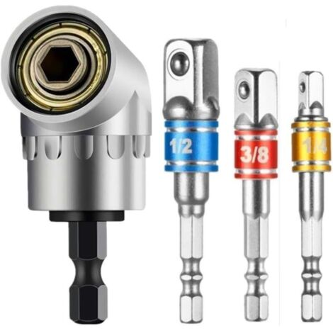 Set di adattatori esagonali, adattatore per bussola per punte da trapano a percussione, adattatore per bussola da 1/2, 3/8 e 1/4, adattatore per bussola per chiave a percussione, per chiave a bussola, (1/4)