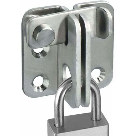 Lucchetto per porta scorrevole, gancio antifurto, finitura in acciaio inox spazzolato (1/4)