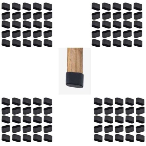 Coprigambe per sedie, 28 pezzi, puntali rettangolari per sedie, puntali ovali per sedie, protezione per gambe di sedie da tavolo, cuscinetti in silicone, coprigambe in gomma (1/4)