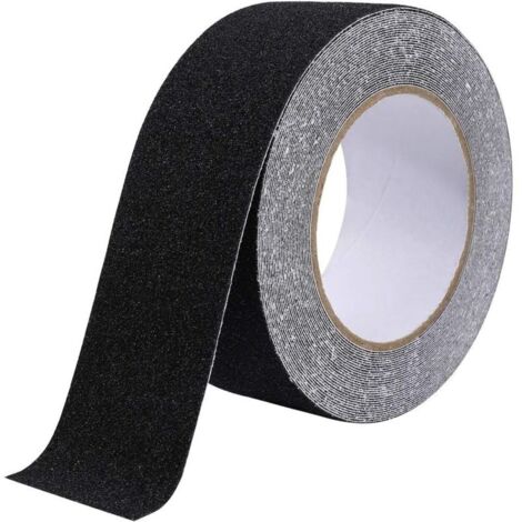 Nastro antiscivolo per scale, antiattrito, abrasivo per la sicurezza, scale a pioli, per interni ed esterni, ad alta trazione, 5 cm x 10 m, nero (1/4)