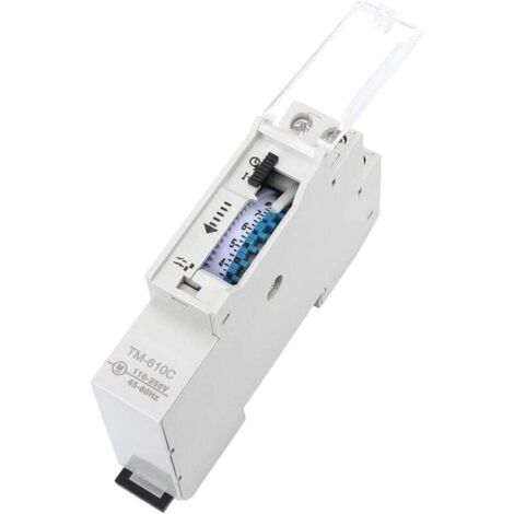 Mini interruttore orario ad alta precisione, accensione su guida 1P, interruttore di temporizzazione intelligente con funzionamento manuale per lampioni stradali TM610C 220V IP20 (1/4)