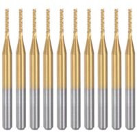 Punte per incisione in carburo di titanio, 10 pezzi, punte CNC per macchina PCB, gambo da 1/8 di pollice, 1,2 mm