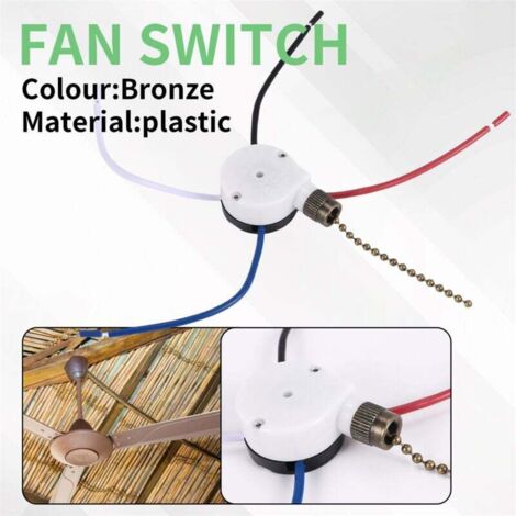 Interrupteur De Ventilateur De Plafond ZingEar ZE-208S – 3 Vitesses, Finition Bronze