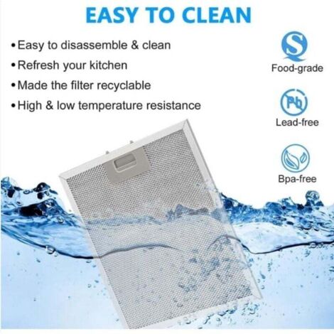 Paquete de 2 filtros de grasa de aluminio de repuesto, filtro de ventilación extractor de malla Paquete de 2 filtros de grasa de aluminio de repuesto, filtro de ventilación extractor de malla