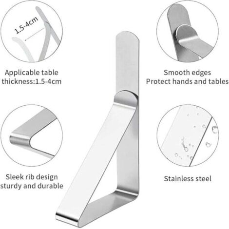 Pinzas Para Mantel De Acero Inoxidable Pinzas Para Mantel De Mesa Clip Exterior Ajustable Antideslizante Sujetador Mantel Para Jardin Cocina Oficina 98961735
