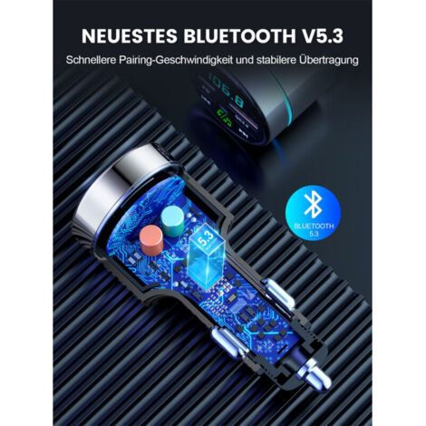 Transmetteur FM Bluetooth Pour Voiture - Double USB, écran LED, Mains Libres - Bluetooth 5.0