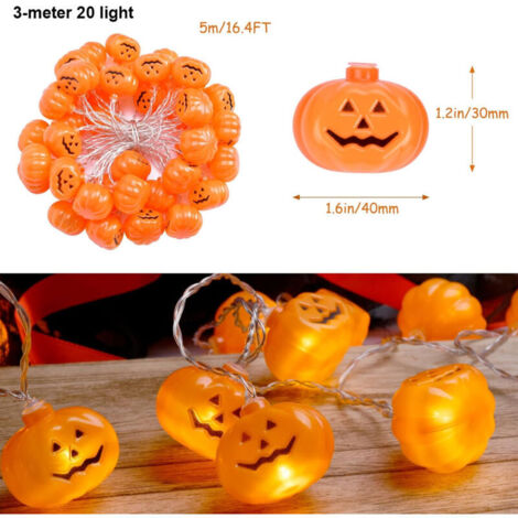 Halloween Décoration Guirlande Lumineuse - 3M 20 LED Guirlande