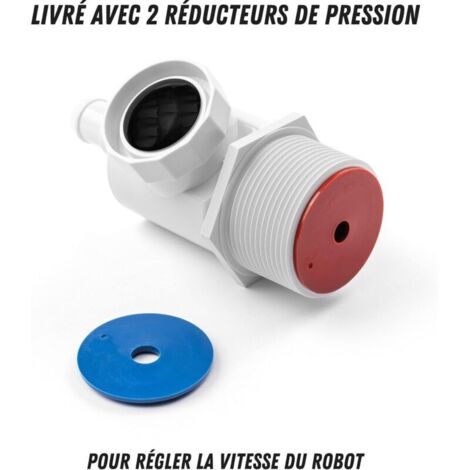 Raccord Mural UWF Complet Pour Robot Polaris 280 380 480 – Pièce #9-100-9001 – Avec Disques Pression Bleu/rouge - 9
