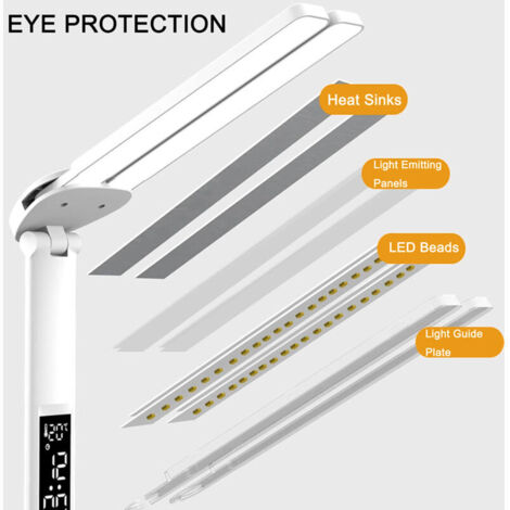 Lampe De Bureau LED Leikurvo Dimmable Rose - Capteur Tactile, Bras Flexible, USB Rechargeable, 3 Températures Couleur
