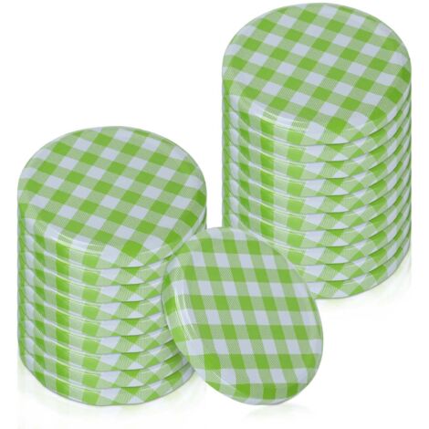 YORKING 100-Teilige 82-Mm-Twist-Cap-Schraubkappe Dient Zum Speichern des Glases Schrauben Sie Den Deckel Ab Abnehmbarer Deckel Mit Deckel Versiegelter Twist-Deckel Grün Weiß (1/5)