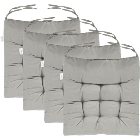 Trintion 4er Set Sitzkissen mit Bindebändern Bequeme 40x40 cm Stuhlauflage Gartenstuhl, Esszimmerstuhl & Balkonmöbel Atmungsaktive Polster Indoor/Outdoor (1/5)