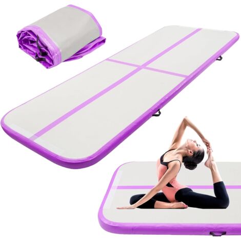 Youyijia 10-FT lange Turnmatte, Air-Tumbling-Bahn, Fitnessmatte, geeignet für Gymnastik, Yoga, Kickboxen und Hip-Hop-Training (Lila)