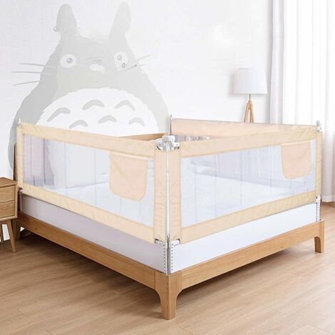 Youyijia 1 Seite 180cm Bettgitter Bettschutzgitter Beige Kinderbettgitter Babybettgitter Rausfallschutz für Babys