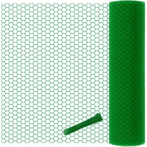 YORKING Hühnerzaun Kunststoffnetz Gartennetz für Balkon & Garten, Katzennetz & Geflügelnetz, Flexibel Zuschneidbar, Wetterfest, UV-beständig & Rostfrei (Green, 0.4 3m)