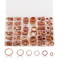 Trintion 568 Stücke Kupferringe Dichtringe Sortiment Set Kupferdichtringe Kupfer Unterlegscheiben Flach 30 Verschiedenen Größen Mit Aufbewahrungsbox für Schrauben Verbindungselemente