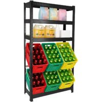 YORKING Getränkekistenregal Bodensee 6 Kisten mit 3 Ablagen Platzsparender Kistenständer Getränkeregal Kistenregal für Wasserkisten Bierkisten Mehr Standing Shelf Units Drinks Beer Water Crate Shelf S