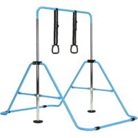 Youyijia Neady Kinder Gymnastik Reck Höhenverstellbare Trainingsstange für Zuhause, 5 Stufen 80130 cm, Gymnastikstange für Kinder, Stabiler Rahmen, Einfache Montage (Blau)