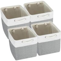 Trintion Zusammenklappbare Aufbewahrungsbox mit Griffen Stoff Aufbewahrungskorb für Regale Schränke und Schränke Langlebig und leicht Home Organisation (Grau 4Stück, 33x33x38cm)