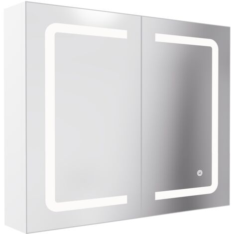 Armadio alto, 100 x 40 x 180 cm, buffet multifunzione con illuminazione a LED con telecomando, cassetti, ripiani regolabili, armadio da cucina, fori di gestione dei cavi e prese (bianco