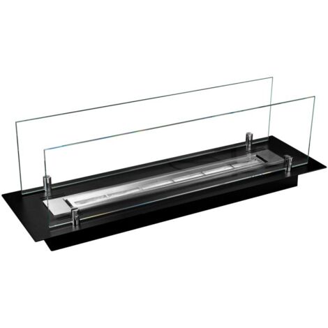 Brûleur de cheminée en acier bioéthanol avec verre de 65 cm (1/5)