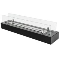 Cheminée éthanol au sol FLAME BOX 70 cm (700 mm) avec vitre, cheminée au bioéthanol
