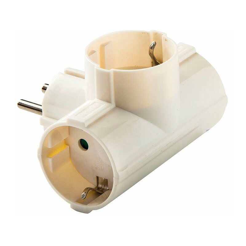 Adaptador Doble Enchufe T.T. Lateral 16A 230V 1302 FAMATEL