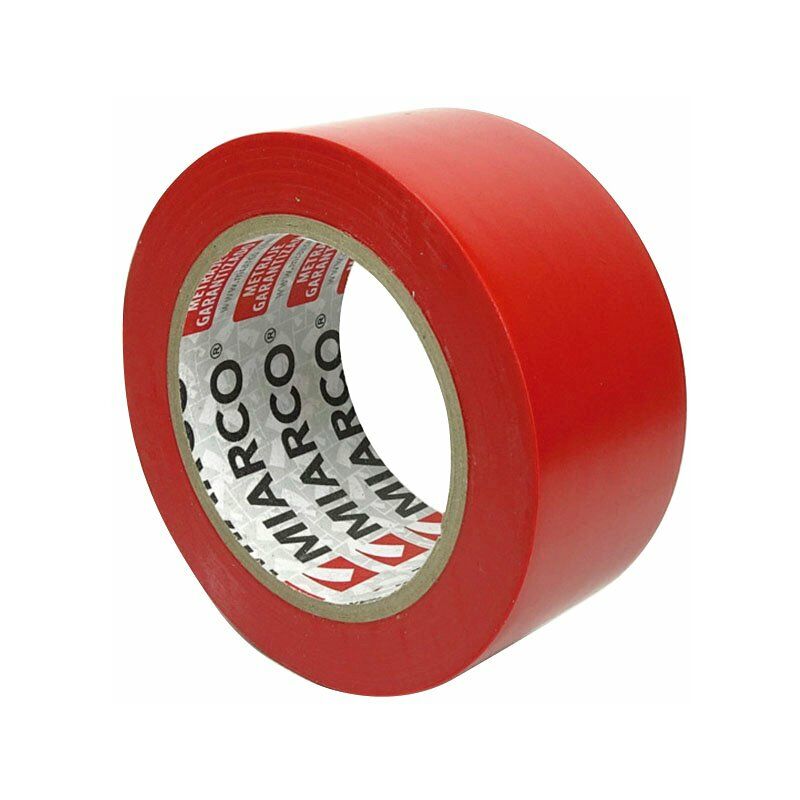 Cinta Adhesiva de Advertencia de Peligro Color Rojo y Blanco Cinta de Seguridad de PVC 2 Unidades 50 mm x 20 m