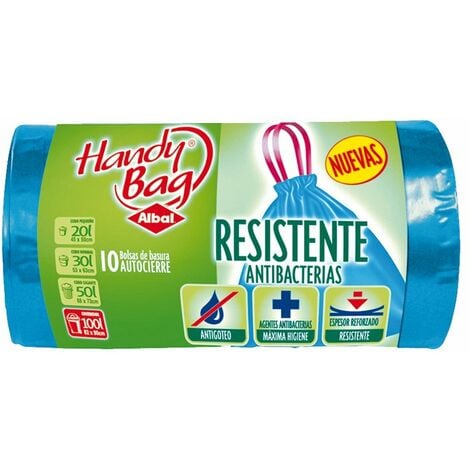Handy Bag Bolsa Basura Resistente Antibacterias 30L, 18 uds - albal