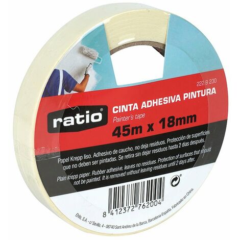 CINTA ADHESIVA KREPP LISO 18MMX45M